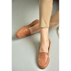 Fox Shoes S291070003 Taba Hakiki Deri Düz Kadın Babet