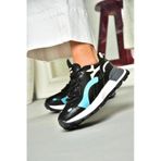 Fox Shoes S312213109 Siyah Kalın Tabanlı Spor Ayakkabı Sneakers