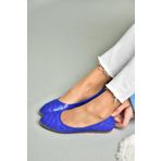 Fox Shoes S314020209 Saks Mavi Kadın Babet