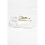 Fox Shoes S4040860 09 Parmak Arası Beyaz Kadın Sandalet