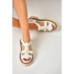 Fox Shoes S437302009 Beyaz Kalın Tabanlı Kadın Sandalet