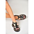 Fox Shoes S437302009 Siyah Kalın Tabanlı Kadın Sandalet