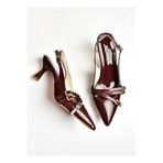 fox SHOES S518081208 Bordo Rugan Alçak Topuklu Kadın Ayakkabı, Bordo-Rugan, 39