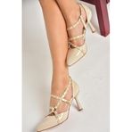 fox SHOES S518203308 Ten Rugan İnce Topuklu Kadın Ayakkabı, Ten-Rugan, 38