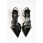 Fox Shoes S654071908 Siyah Rugan Kısa Topuklu Kadın Ayakkabı
