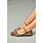 Fox Shoes S726252502 Leopar Süet Kadın Babet