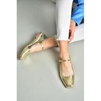 Fox Shoes S726252508 Altın Rugan Kadın Babet