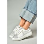 Fox Shoes S820042209 Beyaz/gümüş Simli Kadın Spor Ayakkabı Sneakers - Beyaz - Gümüş