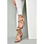 Fox Shoes S997066334 Platin Ayna İnce Topuklu Kadın Abiye Ayakkabı