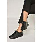Fox Shoes Siyah Hakiki Deri Comfort Ortopedik Taban Ayakkabı, 39, Y5557051, Siyah-Hakiki Deri, Kadın