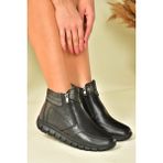 Fox Shoes Siyah Hakiki Deri Comfort Ortopedik Taban Kadın Bot N555380703