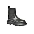 fox SHOES Siyah Kalın Tabanlı Kadın Bot, Siyah-Suni Deri, 40
