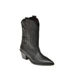 fox SHOES T267655009 Siyah Kalın Topuklu Kadın Bot, Siyah-Suni Deri, 40