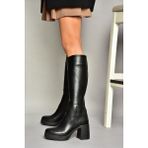 Fox Shoes T282099909 Siyah Kalın Topuklu Kadın Çizme