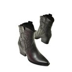 fox SHOES T296112009 Siyah Kalın Topuklu Kadın Bot, Siyah-Suni Deri, 37