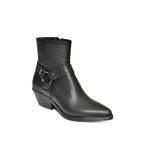 fox SHOES T404400609 Siyah Kalın Topuklu Kadın Bot, Siyah-Suni Deri, 39