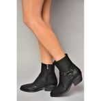 Fox Shoes T404400609 Siyah Kalın Topuklu Kadın Bot