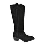 Fox Shoes T480142802 Siyah Süet Alçak Topuklu Kadın Çizme