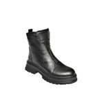 fox SHOES T555102203 Siyah Hakiki Deri Alçak Topuklu Kadın Bot, Siyah-Hakiki Deri, 37