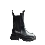 fox SHOES T652449009 Siyah Kalın Tabanlı Kadın Bot, Siyah-Suni Deri, 36