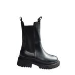 fox SHOES T652449009 Siyah Kalın Tabanlı Kadın Bot, Siyah-Suni Deri, 37