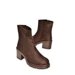 fox SHOES T726911102 Kahverengi Süet Kalın Topuklu Kadın Bot, Kahverengi-Süet, 39