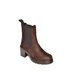fox SHOES T726981602 Kahverengi Süet Lastikli Kalın Topuklu Kadın Bot, Kahverengi-Süet, 37