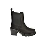 fox SHOES T726981602 Siyah Süet Lastikli Kalın Topuklu Kadın Bot, Siyah-Süet, 40