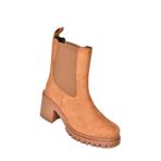 fox SHOES T726981602 Taba Süet Lastikli Kalın Topuklu Kadın Bot, Taba-Süet, 40
