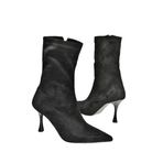fox SHOES T752582402 Siyah Süet İnce Topuklu Kadın Bot, Siyah-Süet, 36