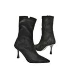 fox SHOES T752582402 Siyah Süet İnce Topuklu Kadın Bot, Siyah-Süet, 39