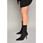 Fox Shoes T752582402 Siyah Süet İnce Topuklu Kadın Bot