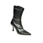 fox SHOES T752582409 Siyah Streç Deri İnce Topuklu Kadın Bot, Siyah-Suni Deri, 36