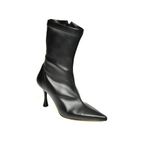 fox SHOES T752582409 Siyah Streç Deri İnce Topuklu Kadın Bot, Siyah-Suni Deri, 39