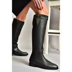 Fox Shoes T820109209 Siyah Taş Detaylı Kadın Çizme