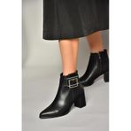 Fox Shoes T820175309 Siyah Kalın Topuklu Kadın Bot