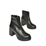 fox SHOES T820197409 Siyah Kalın Topuklu Kadın Bot, Siyah-Suni Deri, 39