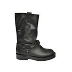 fox SHOES T973530309 Siyah Alçak Topuklu Kadın Bot, Siyah-Suni Deri, 40
