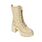 fox SHOES T973559002 Bej Süet Kalın Topuklu Kadın Postal Bot, Bej-Süet, 37