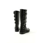 fox SHOES T973570209 Siyah Kalın Tabanlı Kadın Çizme, Siyah-Suni Deri, 36