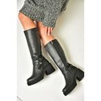 Fox Shoes T996224009 Siyah Kalın Topuklu Kadın Çizme