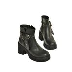 fox SHOES T996227809 Siyah Kalın Topuklu Kadın Bot, Siyah-Suni Deri, 38
