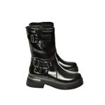 fox SHOES T996333008 Siyah Rugan Kalın Tabanlı Kadın Bot, Siyah-Rugan, 36