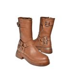 fox SHOES T996333009 Taba Kalın Tabanlı Kadın Bot, Taba-Suni Deri, 37