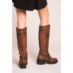 Fox Shoes Taba Kadın Çizme Suni Deri Klasik 3 cm Topuklu Günlük Kullanım İçin Şık Tasarım