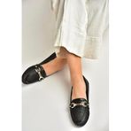 fox SHOES U250029017 Siyah Hasır Kadın Babet, Siyah-Hasir, 37