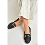 fox SHOES U250029017 Siyah Hasır Kadın Babet, Siyah-Hasir, 39