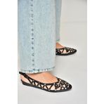 Fox Shoes U250030114 Siyah Sim Kadın Babet