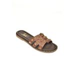 fox SHOES U291100003 Kahverengi Hakiki Deri Kadın Terlik, Kahverengi-Hakiki Deri, 38