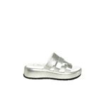 fox SHOES U296444003 Gümüş Kalın Tabanlı Kadın Terlik, Gümüş-Hakiki Deri, 40